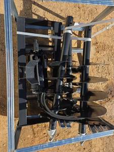lot 6042 image: JCT - Skid Steer Hydraulic Auger Drive & Bits 3-piece set - Unused
