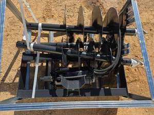 lot 6044 image: JCT - Skid Steer Hydraulic Auger Drive & Bits 3-piece set - Unused