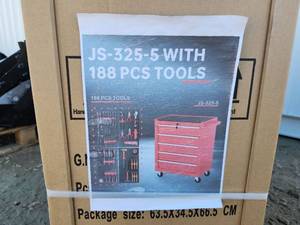 lot 7001 image: (JS-328B) StarVox - Tool Trolley Drawers, 188-piece tool set - Unused