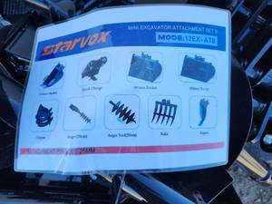 lot 7012 image: (12EX-ATB) StarVox - Mini Excavator Attachment 9-piece set - Unused