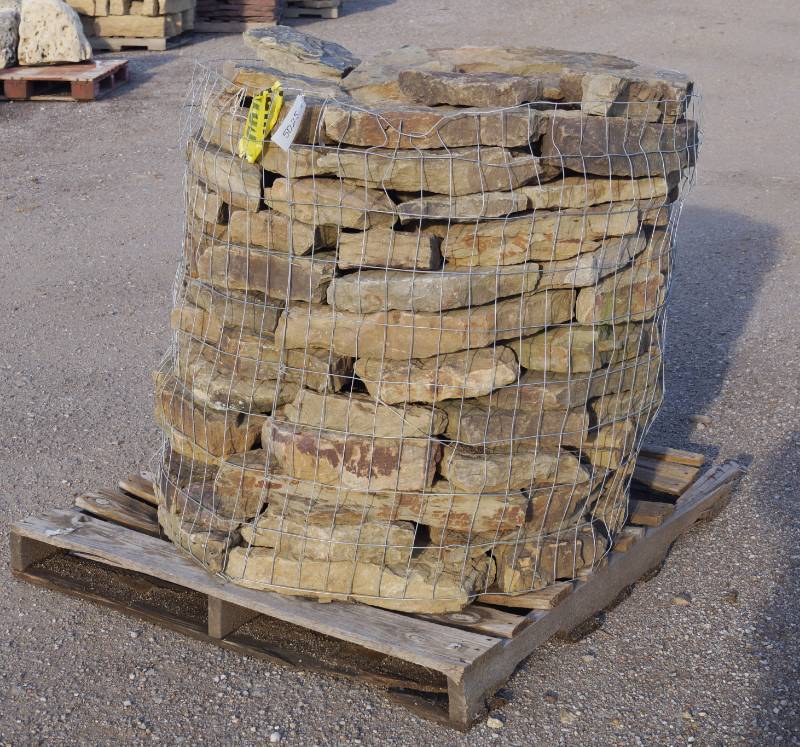 lot 5025 image: 1- 3 Thick flat MossCreek Stone basket  - Landscaping Rocks - Ready to go