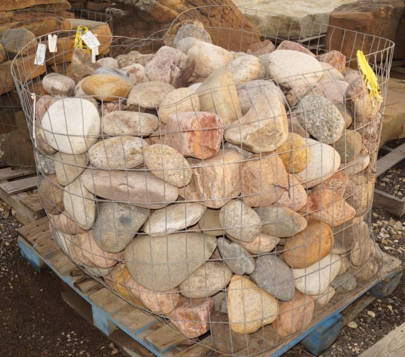 lot 5049 image: Basket 4 to 8 Southern Colorado River Rock (cobble)  - Landscaping Rocks - So cool and stylish too