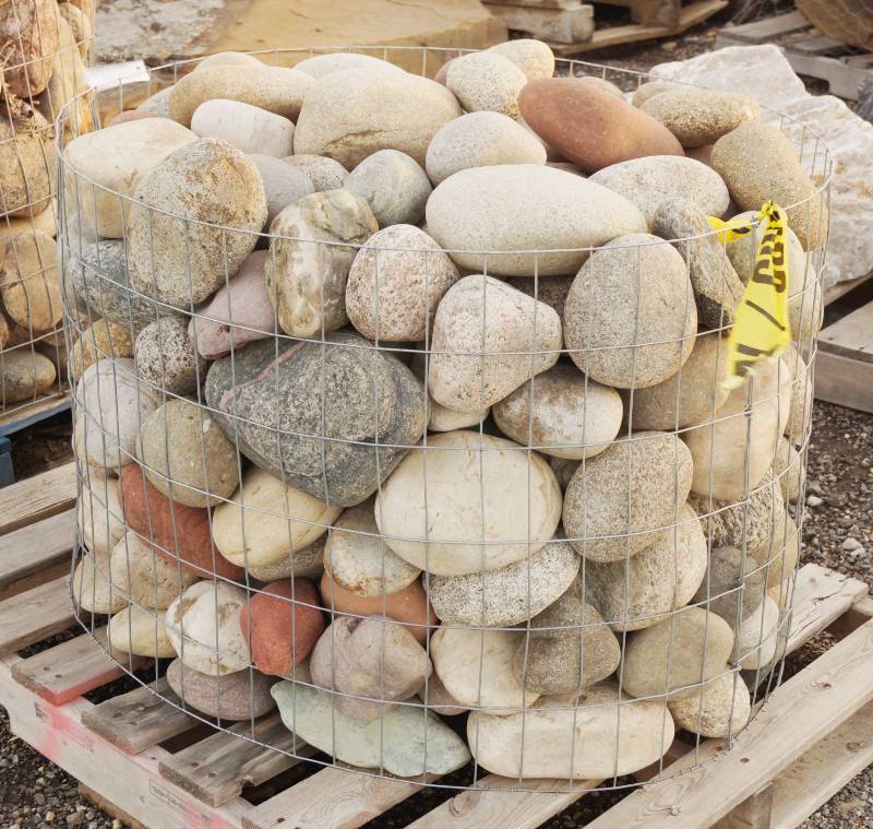 lot 5050 image: Basket 4-8 Colorado Premium Colorful River Rock (cobble)  - Landscaping Rocks - Ready to go