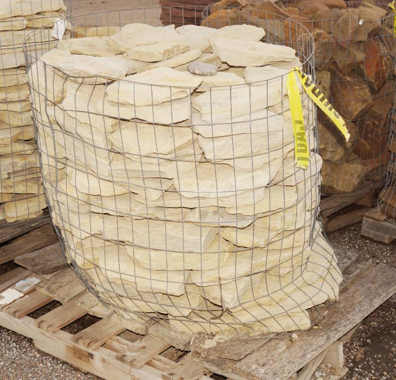 lot 5056 image: Basket of Fieldstone Limestone  - Landscaping Rocks - Ready to go