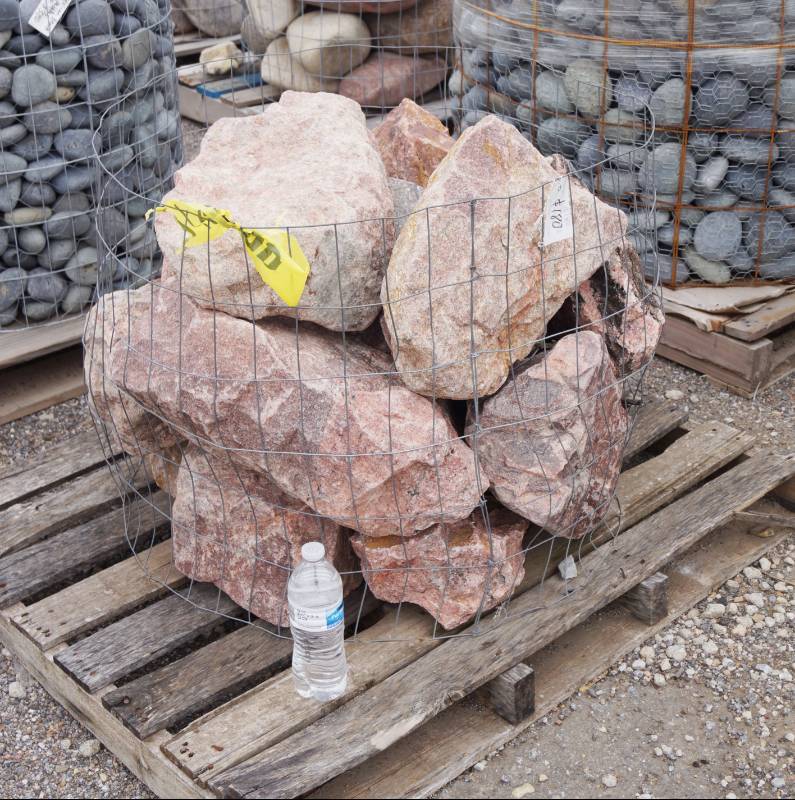 lot 5066 image: Colorado Rose Granite small boulders  - Landscaping Rocks - Bid now to git er done