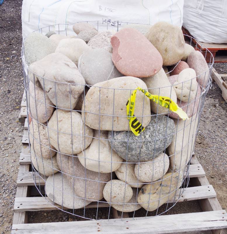 lot 5075 image: 4-12 Colorado Premium River Rock basket  - Landscaping Rocks - Plenty of rocks here
