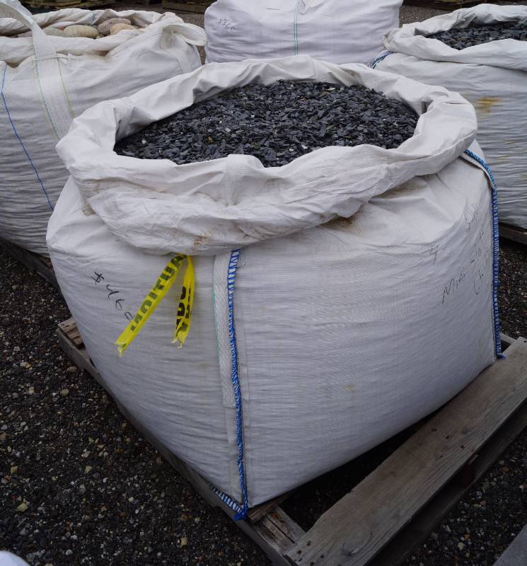 lot 5082 image: Approx. 2,000 lbs. bag of Black Mini Slate Chips  - Landscaping Rocks - Yes, these are awesome
