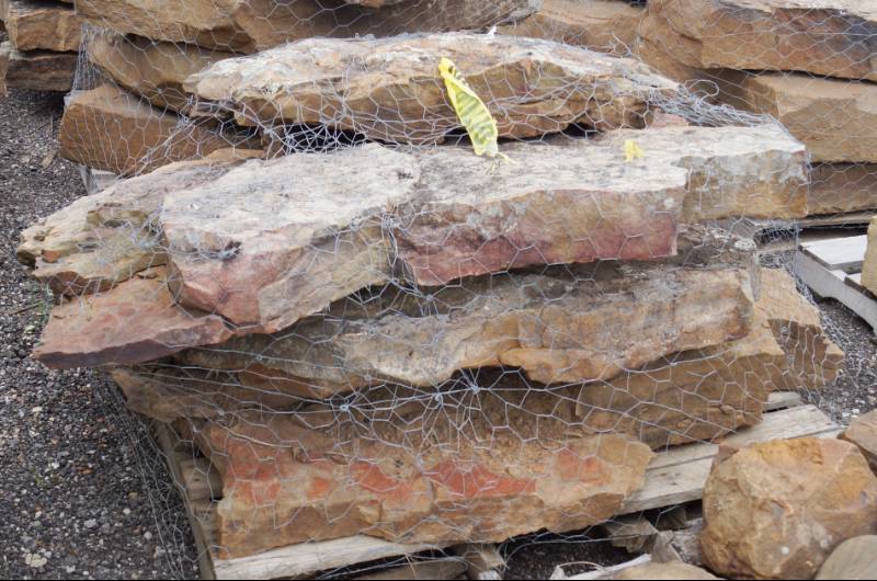 lot 5145 image: 6 (qty.) Moss Rock natural sandstone stepsboulders  - Landscaping Rocks - Design it yourself
