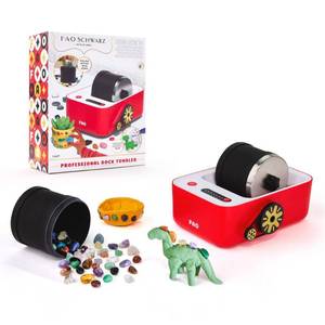 lot 37044 image: FAO Schwarz Toy Kids Rock Tumbler with Clay and Gemstones - 22pcs Science Creativity Kit for Grade 3 - Retail $50