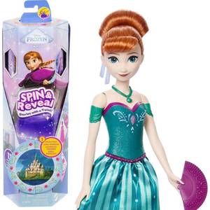 lot 37072 image: Disney Frozen Spin and Reveal Anna Fashion 12.5 Doll and Accessories with 11 Surprises - Retail $22