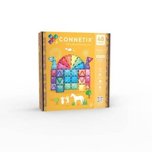 lot 37081 image: CONNETIX Magnetic Tiles Glitter Castle Pack 48pc Educational Focus on Creative Thinking & Creativity - Retail $70