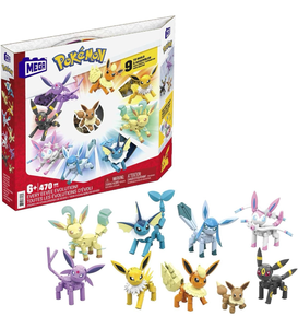 lot 37090 image: MEGA Pokemon Eevee Evolution Construction Set with character figures 470pc - Retail $75
