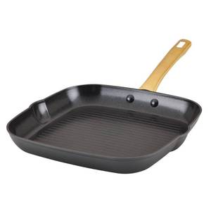 lot 37104 image: Farberware Forged Induction 11 Ceramic Nonstick Square Grill Pan Dishwasher-Safe, Stainless Steel Handle, PTFE & PFOA Free - Retail $33