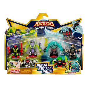 lot 37109 image: Legends of Akedo Ninja Fury Battle Pack Action Figure Set - 6pk Includes 6 Mini Figures by Moose Toys - Retail $25