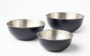 lot 37149 image: 3pc (5qt, 3qt & 1.5qt) Stainless Steel Non-Slip Mixing Bowls (no lids) - Figmint�� - Retail $25