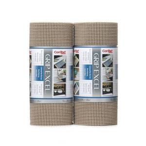 lot 37150 image: Con-Tact Grip Excel 2pk 12x20 Taupe Non-Adhesive Shelf Liners for Kitchen, Pantry, Cabinet, Drawer, Solid Beige - Retail $19