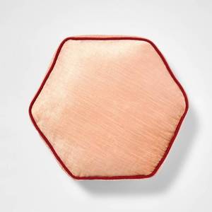 lot 37152 image: 16 Textured Velvet Hexagon Throw Pillow Coral - Threshold�� designed with Studio McGee - Retail $25