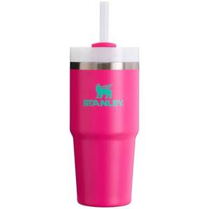 lot 37181 image: Stanley 14 oz Stainless Steel H2.0 Flowstate Quencher Tumbler Passion Pink Portable Drinkware, Straw Tumblers, 8.66 Height - Retail $20