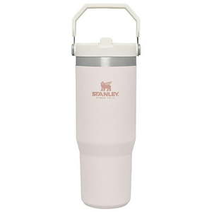 lot 37183 image: Stanley The IceFlow Flip Straw Stainless Steel Tumbler - 30 oz. - Rose Quartz - Retail $42