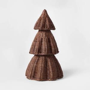 lot 37216 image: Large Scalloped Rattan Christmas Tree - Threshold�� designed with Studio McGee - Retail $22