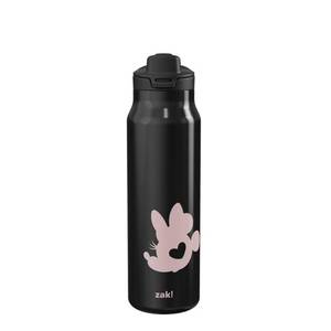 lot 37221 image: Zak Designs 24oz Minnie Mouse Stainless Steel Vacuum Insulated Chug Bottle Black - Retail $19