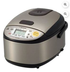 lot 38835 image: Zojirushi NS-LGC05XB 3 Cup Stainless Steel Micom Rice Cooker & Warmer - Retail $179