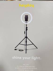 lot 38847 image: Heyday 12-inch LED Ring Light with Tripod Stand and Phone Holder - Retail $25