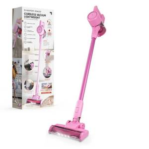lot 38855 image: Sharper Image Cordless Vacuum Lightweight Stick and Handheld Combo Pink - Retail $150