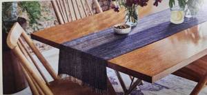 lot 38950 image: 72 x 14 Cotton Striped Table Runner Navy Blue - Threshold�� Traditional Rectangle, Machine Washable, Holiday Decor - Retail $20