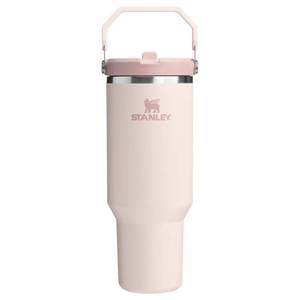 lot 38963 image: Stanley 40 oz Stainless Steel Ice Flow Flip Straw Tumbler Rose Quartz - Retail $45