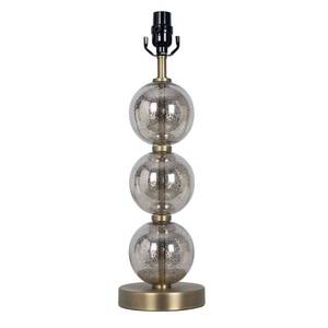 lot 38970 image: Large Stacked Glass Ball Table Lamp Base Brass - Threshold�� Mercury Finish, ETL Listed, No Shade - Retail $55