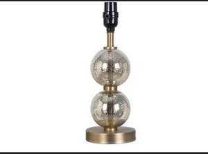 lot 38974 image: Threshold Stacked Glass Mercury Finish Ball Table Lamp Base Brass, no shade  - Retail $0