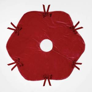 lot 38975 image: Velvet Bow Christmas Tree Skirt Red - Threshold�� designed with Studio McGee - Retail $35