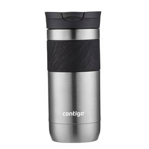 lot 38981 image: Contigo Byron 2.0 16oz Stainless Steel Travel Mug with SNAPSEAL Lid and Grip Gunmetal Insulated Cup for Travel - Retail $22