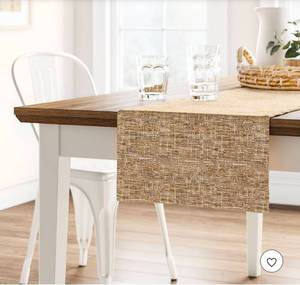 lot 38984 image: 90 x 20 Ramie Table Runner - Threshold�� Rustic Fall Decor, Solid Brown, Rectangle Shape - Retail $32