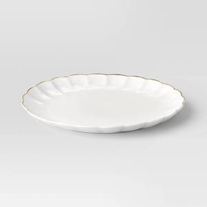 lot 38986 image: Serve Platter Scalloped Gold Rim - Threshold�� - Retail $25