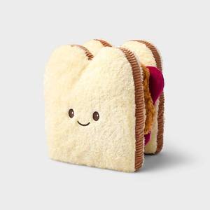 lot 39005 image: 12 Stackable Peanut Butter and Jelly Sandwich Stuffed Animal - Gigglescape�� Food Theme Toy for Sensory Development - Retail $20