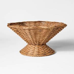 lot 39074 image: Woven bowl Wavy Rim with Pedestal Base - Threshold�� designed with Studio McGee - Retail $30