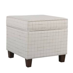 lot 39092 image: Cole Classics Square Storage Ottoman with Lift Off Top Natural - HomePop Bedroom Bench, Footrest - Retail $95