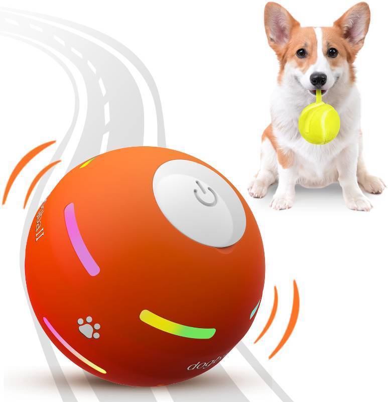 lot 1029 image: PetDroid Interactive Dog Toys Dog Ball,2025 Newly Upgraded Durable Motion Activated Automatic Rolling Ball Toys forSmallMediumLarge Dogs,USB Rechargeable(Orange) - Retail $22