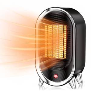 lot 1025 image: Space Heater Indoor, 900W Spaces Heater for Indoor Use, Quiet Office Heater for Indoor Use with 2 Heating Modes, Overheat Protection, Tip-Over Protection, Portable Heater for Office Bedroom-Black - Retail $4,679