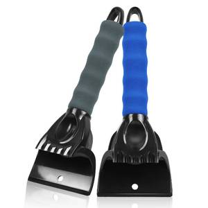 lot 1040 image: Rest-Eazzzy 2 Pack Snow and Ice Scraper for Car Windshield, Frost Removal Tool with Foam Handle, for Car Truck SUV Window and Windshield, Scratch-Free (Grey & Blue) - Retail $22