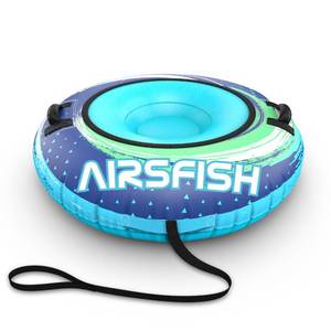 lot 1064 image: AIRSFISH Snow Tube 49 Heavy Duty with Premium Canvas Covers and Nylon Handles for Adults Kids Toddler, Thickened Bottom Inflatable Snow Toboggan Sled Winter Outdoor - Retail $46