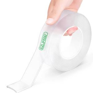 lot 1070 image: EZlifego Double Sided Tape Heavy Duty, Nano Double Sided Adhesive Tape, Clear Mounting Tape Picture Hanging Adhesive Strips (9.85FT) - Retail $16