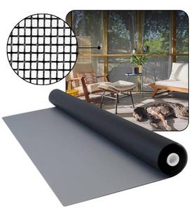 lot 1084 image: DOCA 96 in x 100 ft Window Screen Mesh - Window Screen Replacement, Fiberglass Mesh Roll for Window, Patio Screen, Porch Screen, or Door - Charcoal - Retail $170