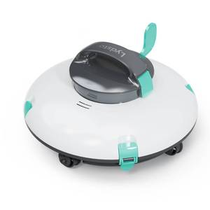 lot 1093 image: Cordless Robotic Pool Cleaner, Automatic Above Ground Pool Vacuum with 70 Mins Runtime, 15KPa Powerful Suction, Self-Parking, Lightweight, Ideal for Above-Ground Flat Pools up to 38 Feet, Lake Blue - Retail $150