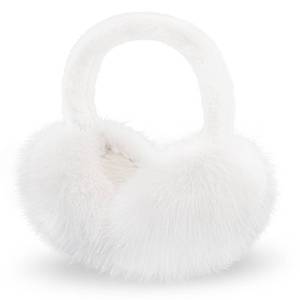 lot 1102 image: RUIKUNA Women Winter Ear Muffs Fluffy Faux Fur Earmuffs Foldable Ear Warmer Girls Soft Ear Covers (A-white) - Retail $23