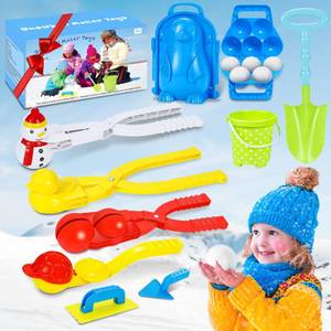 lot 1112 image: STARRYBB 10Pcs Snowball Maker, Winter Snow Toys with Handle Fun Penguin Snow Molds Duck Snowball Maker Snowman Kit Outdoor Snow Toys Snow Ball Makers for Kids Adults Xmas Gifts Snowball Fight - Retail $0