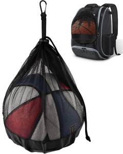 lot 1194 image: BROTOU Single Ball Bag with Double Hook, Balls Storage Bags with Zipper Pocket, Drawstring Sling Backpack for Soccer Basketball Football Volleyball Rugby (1) - Retail $10