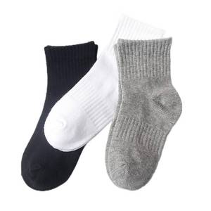 lot 1199 image: Ribbed Ankle Socks, Black White Gray, 3 Pack - Retail $21